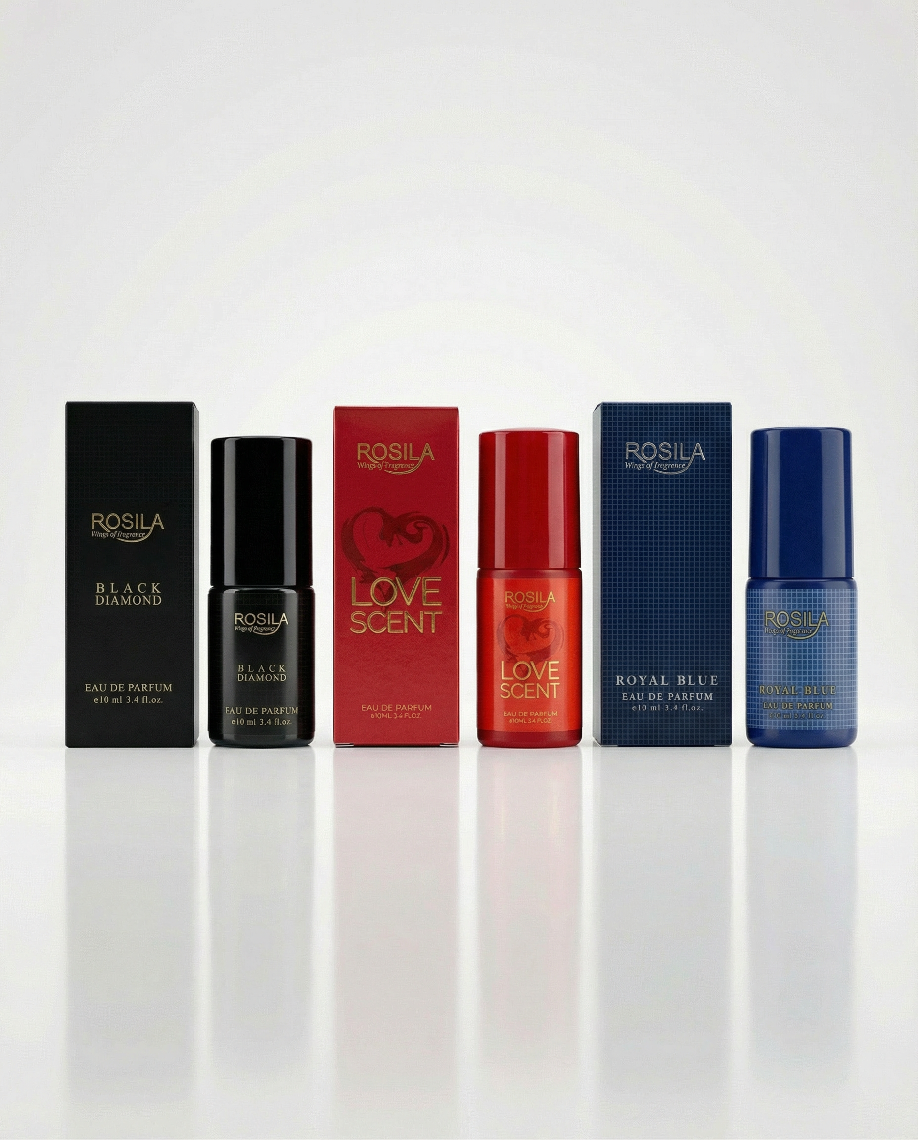 Rosila Trio Discovery Set 3x10ml (Black Diamond + Love Scent + Royal Blue)